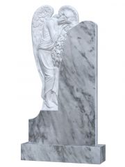 Памятник из мрамора со скорбящей и цветами